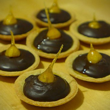 Coffee Chocolate Tartlets with Caramelised Hazelnuts