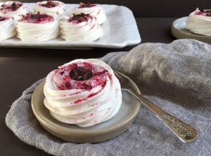 Rose & Raspberry Meringue Nests