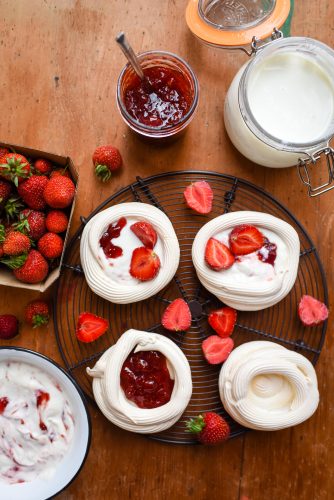Strawberry, Balsamic & Black Pepper Jam Pavlovas | Patisserie Makes Perfect