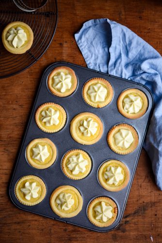 Lemon Curd Tarts with Whipped White Chocolate Ganache | Patisserie Makes Perfect