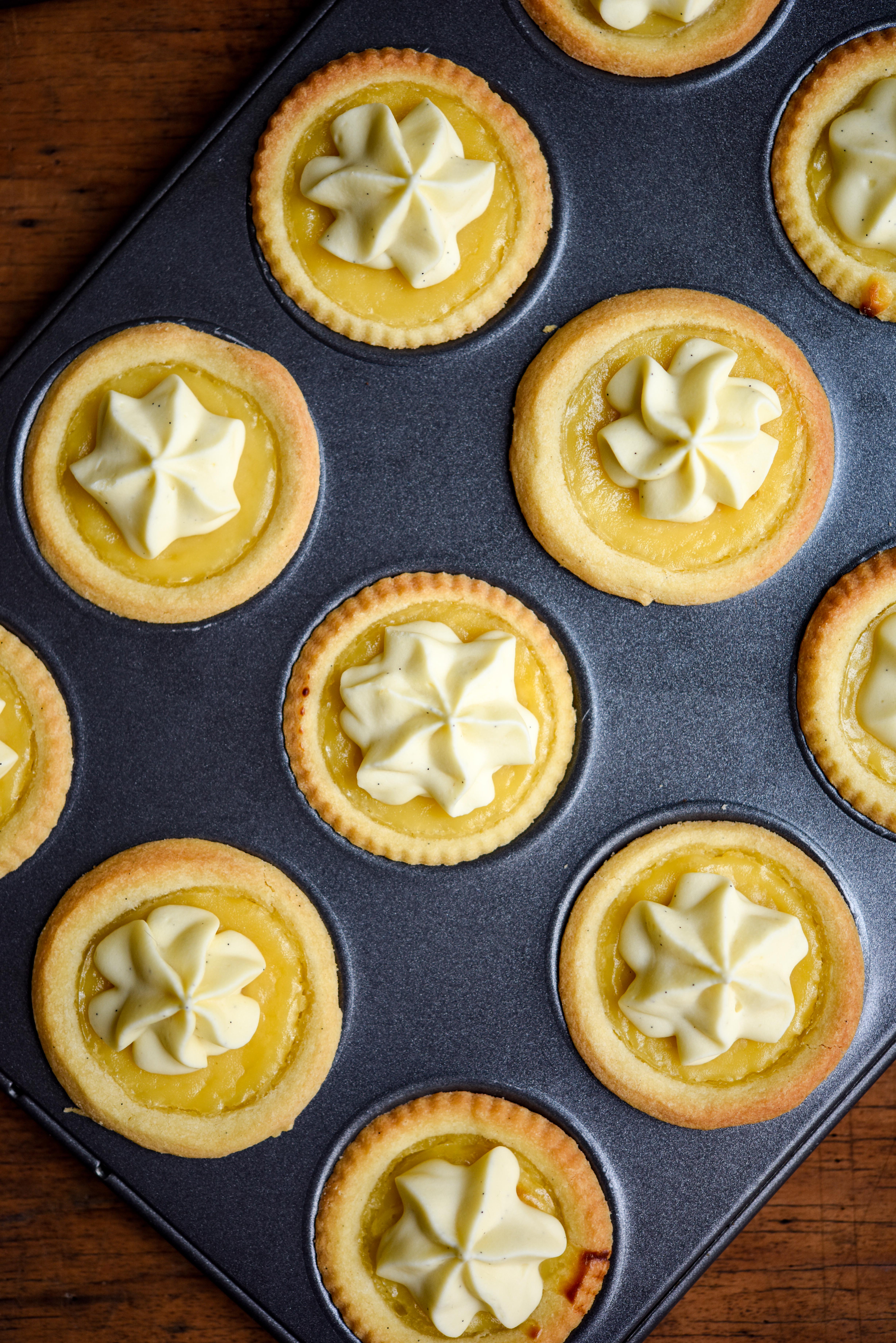 Lemon Curd Tarts with Whipped White Chocolate Ganache | Patisserie Makes Perfect