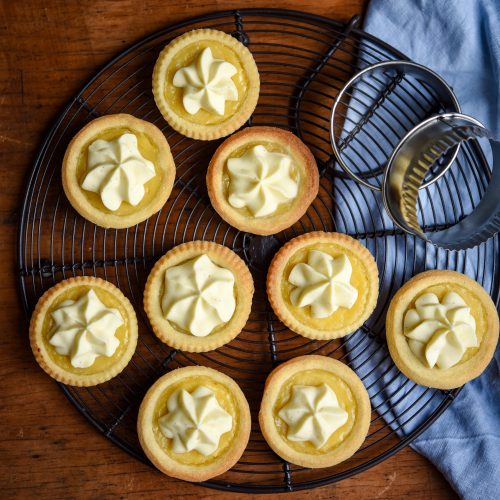 Lemon Curd Tarts with Whipped White Chocolate Ganache | Patisserie Makes Perfect