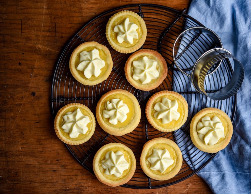 Lemon Curd Tarts with Whipped White Chocolate Ganache | Patisserie Makes Perfect