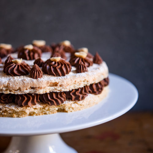 Hazelnut Dacquoise with Salted Chocolate Ganache | Patisserie Makes Perfect