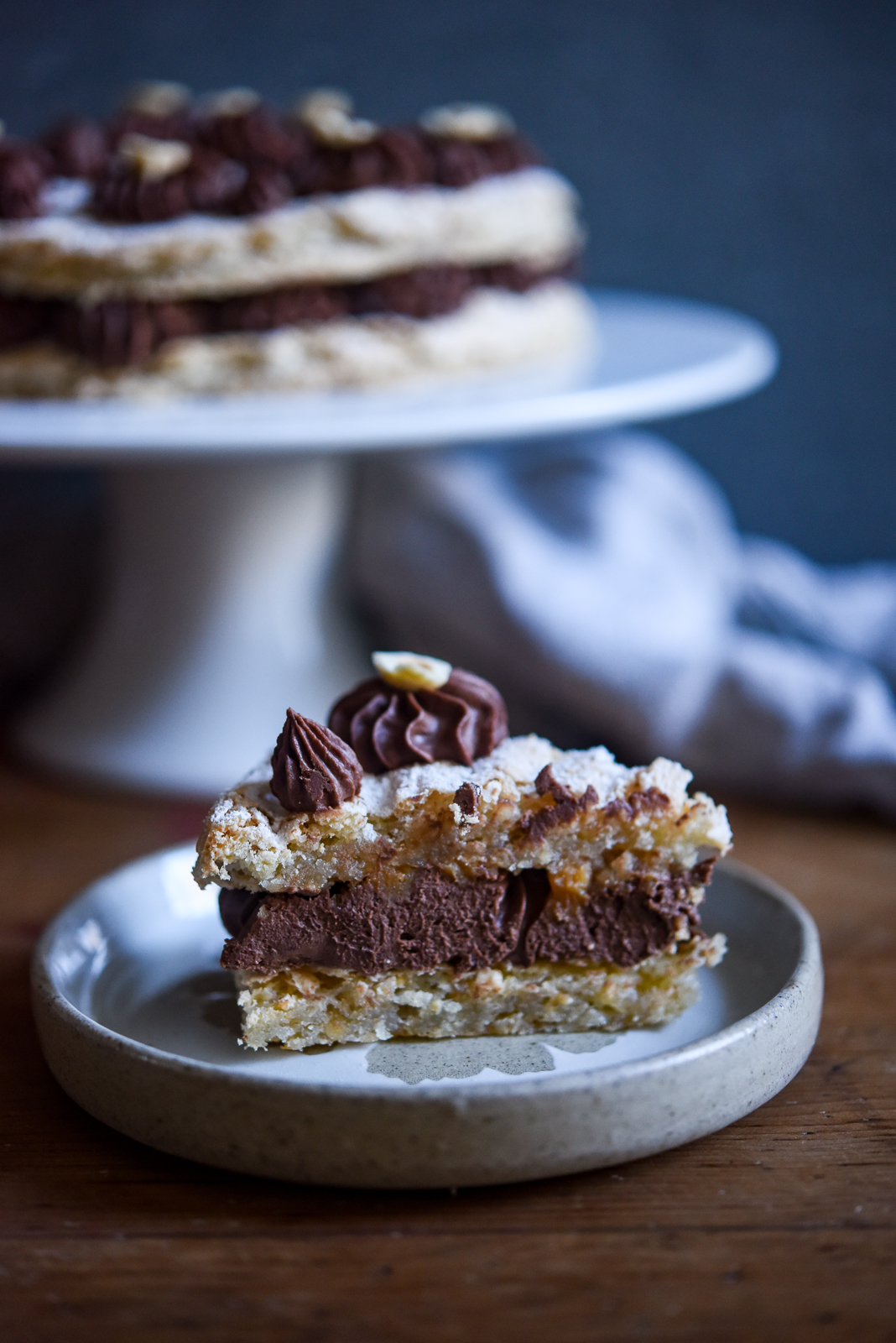 Hazelnut Dacquoise with Salted Chocolate Ganache | Patisserie Makes Perfect