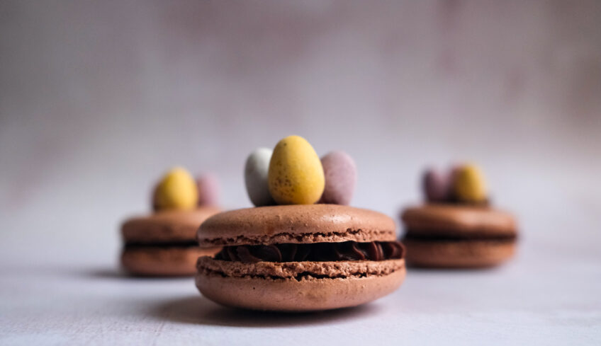 Chocolate Macaron Easter Nest 