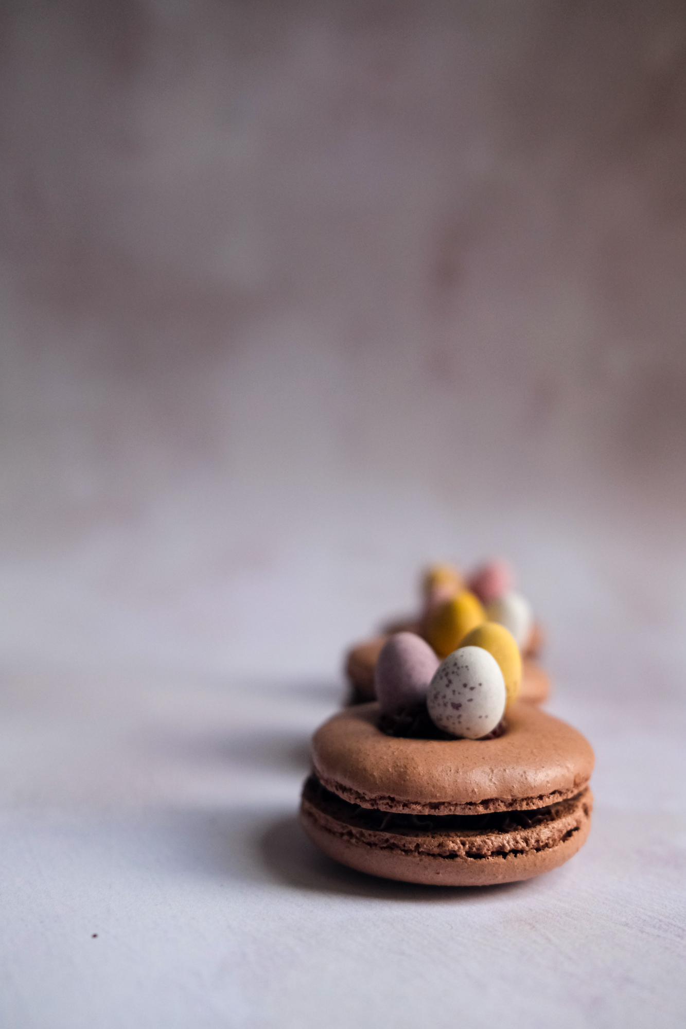 Chocolate Macaron Easter Nests
